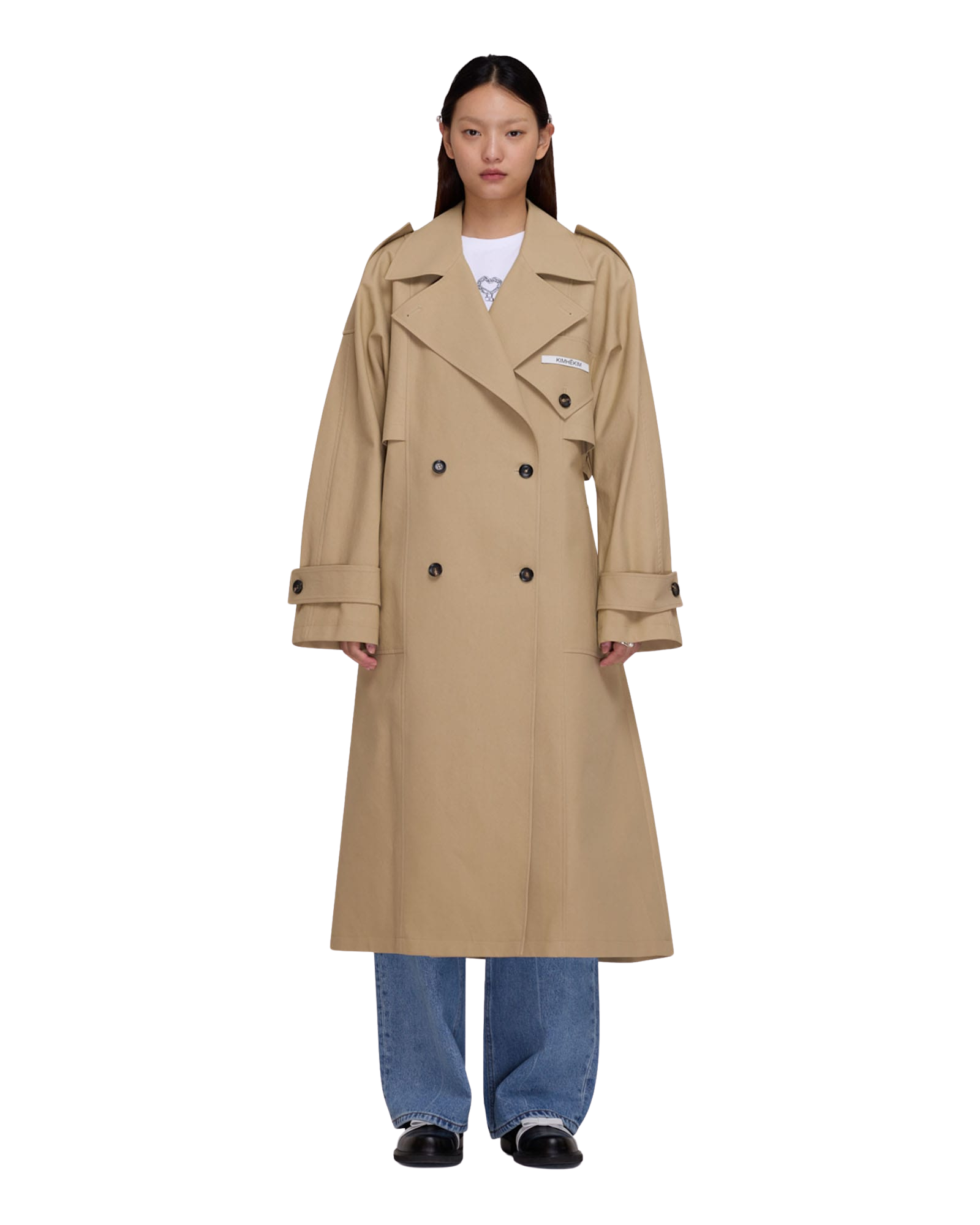 Kimhe Kim - One Pocket Oversized Trench Coat (Beige) product image 1 | TRAB K-Fashion Australia