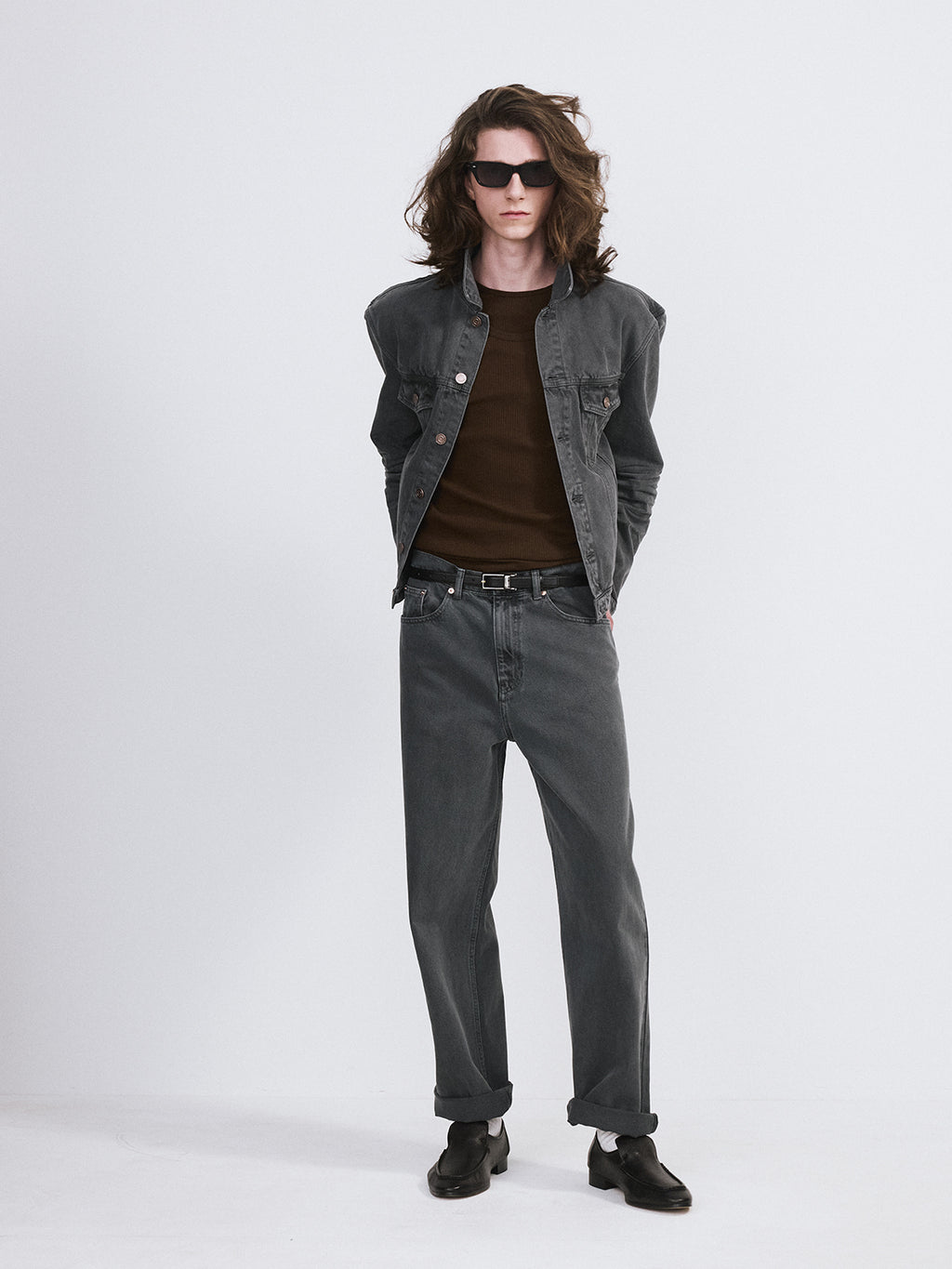 Recto - Signature Denim Trucker Jacket (Dark Grey) product image 2 | TRAB K-Fashion Australia