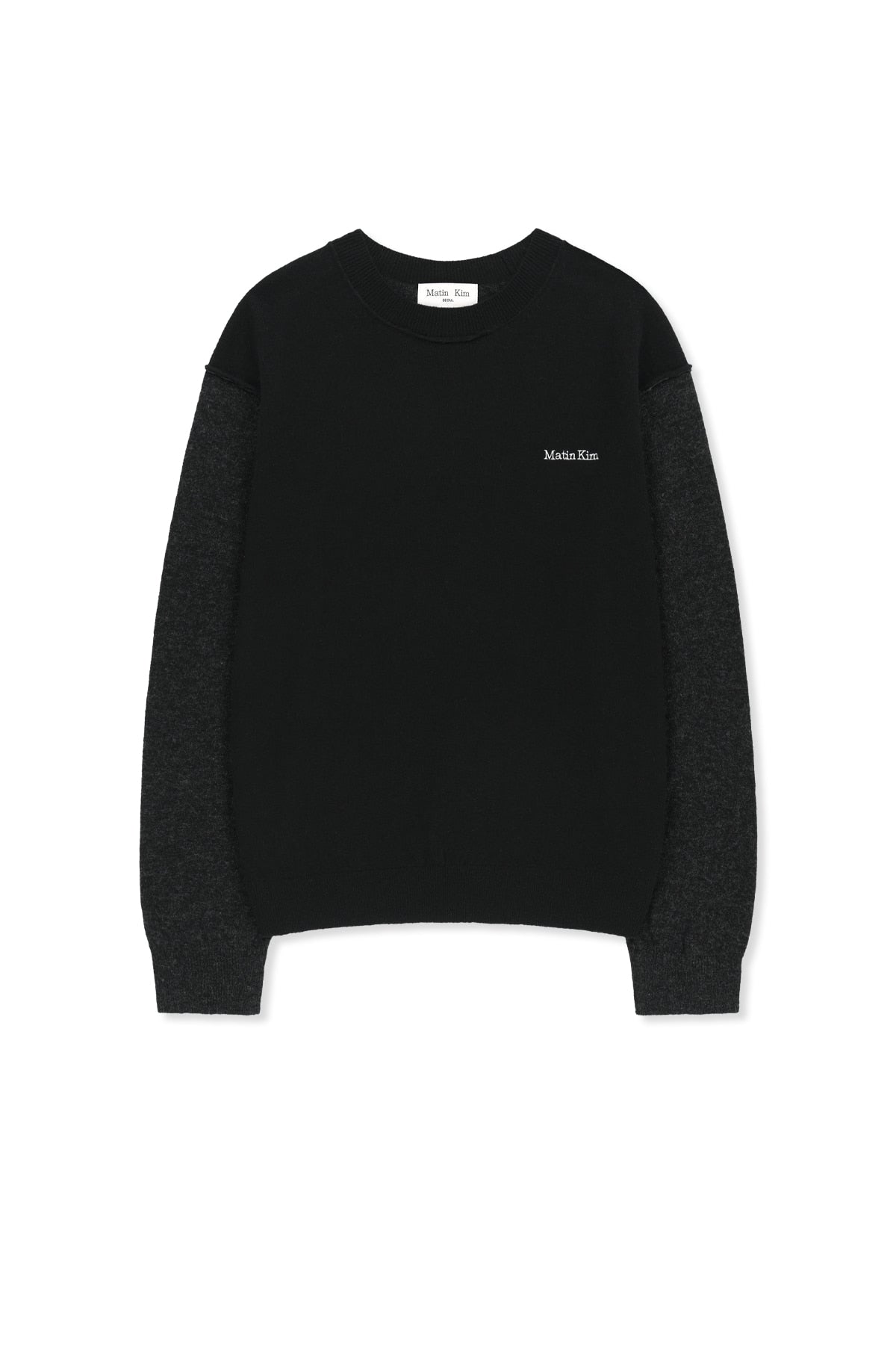 Matin Kim - [Pre-Order – Ships September 28] Cashmere Blended Panel Knit Pullover (Black) product image 12 | TRAB K-Fashion Australia