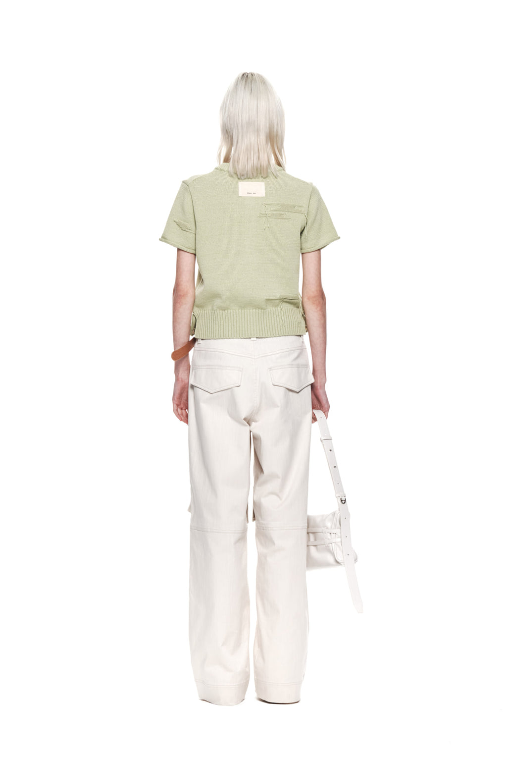Matin Kim - Damage Round Half Cardigan (Light Green) product image 7 | TRAB K-Fashion Australia
