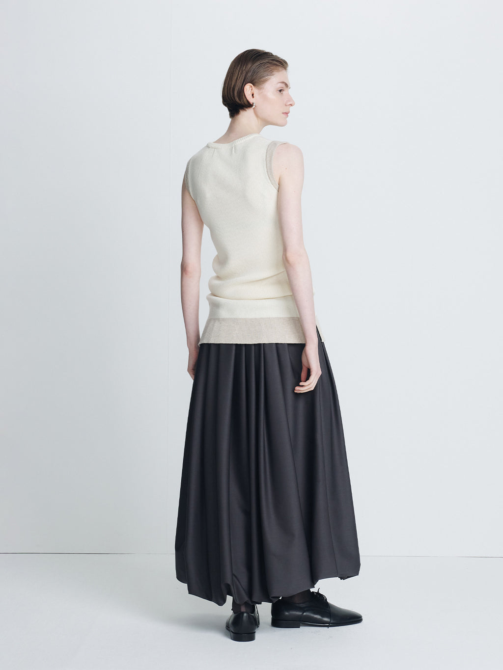 Tonywack - Superfine Wool Ribbed Vest (Ecru/Beige) product image 3 | TRAB K-Fashion Australia