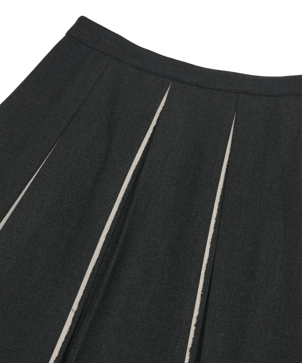 Coyseio - Raw Hem Pleats Skirt (Charcoal) product image 12 | TRAB K-Fashion Australia