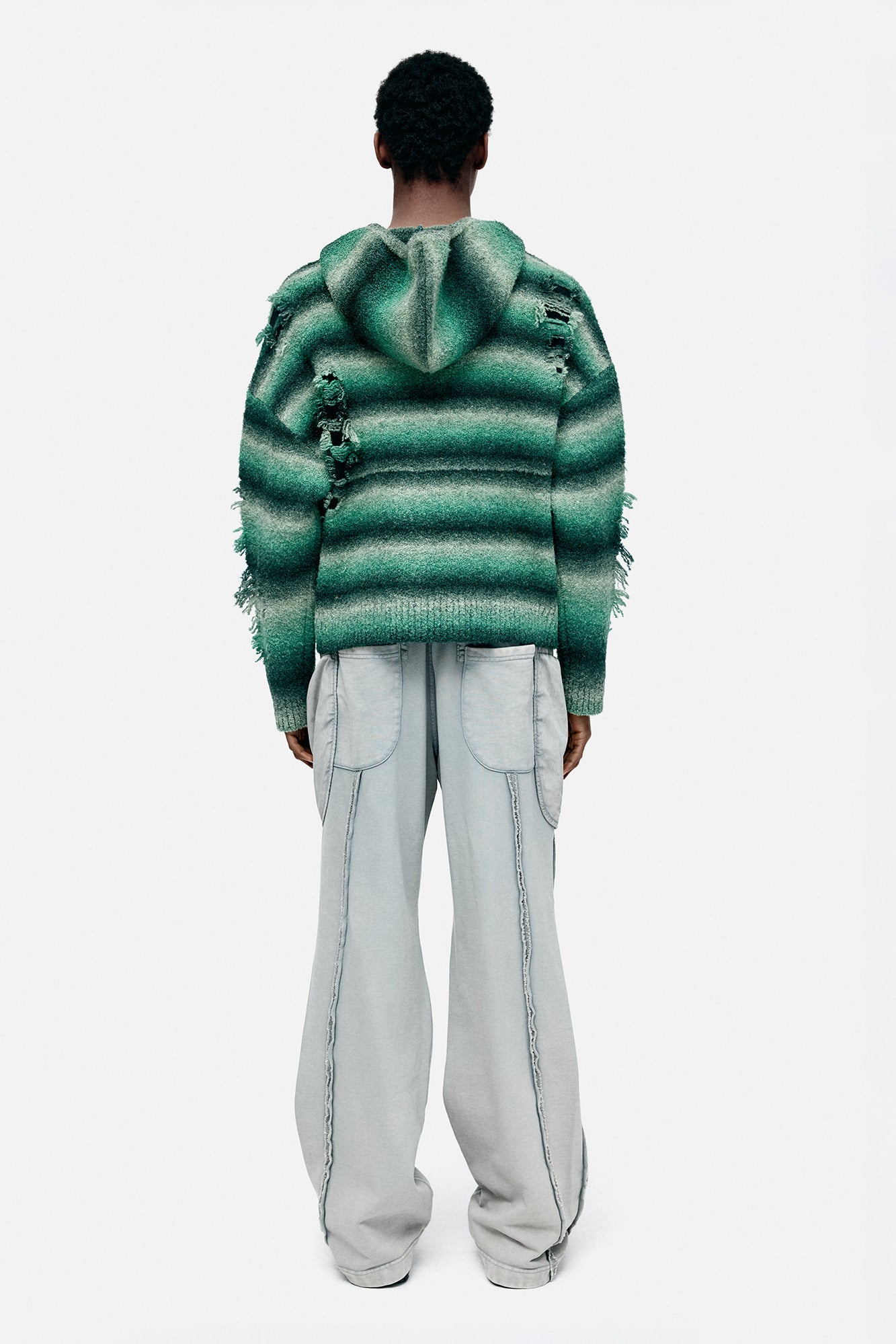 Andersson Bell - Unisex Layered Wide-Leg Sweatpants (Grey) product image 2 | TRAB K-Fashion Australia
