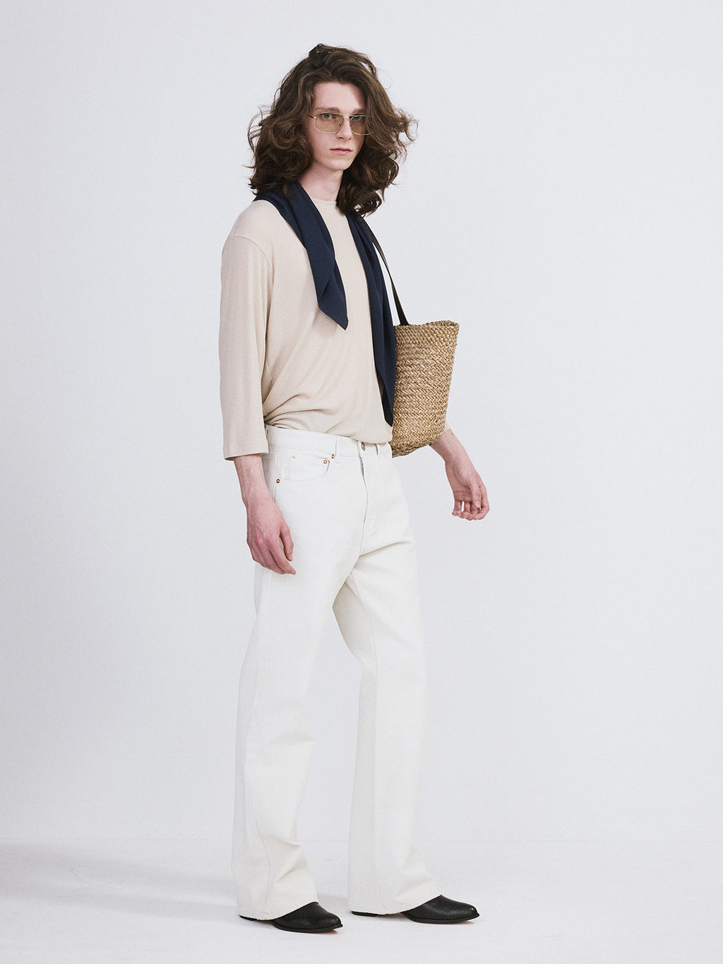Recto - Vintage Painted Flared Pants (Ecru) product image 3 | TRAB K-Fashion Australia