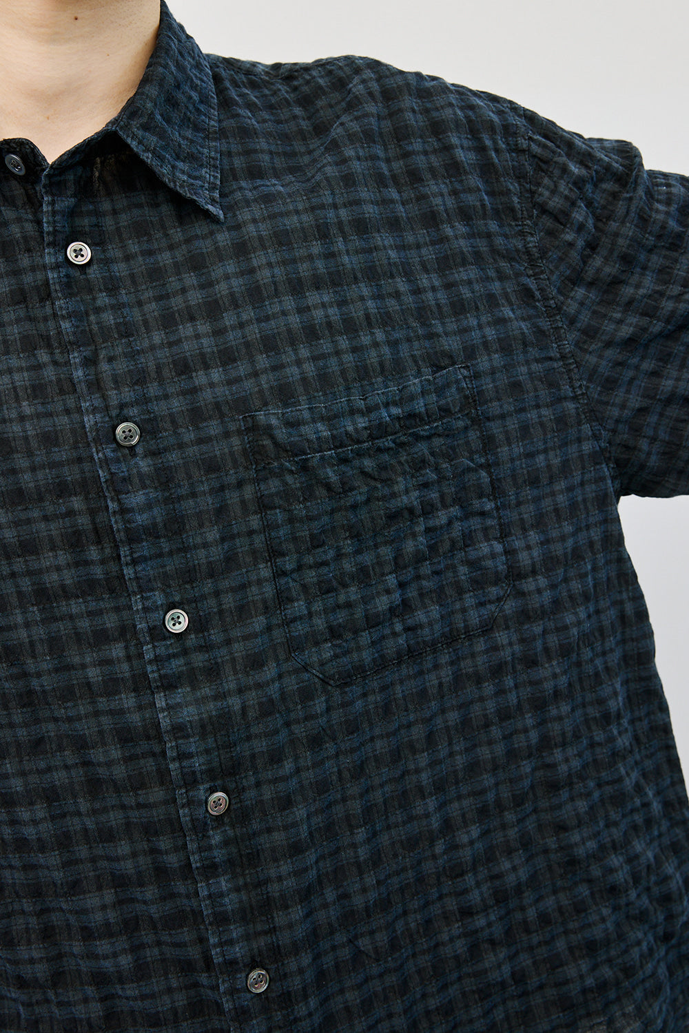 Hatchingroom - Arrow Shirt Over Dyed Check (Blue) product image 13 | TRAB K-Fashion Australia