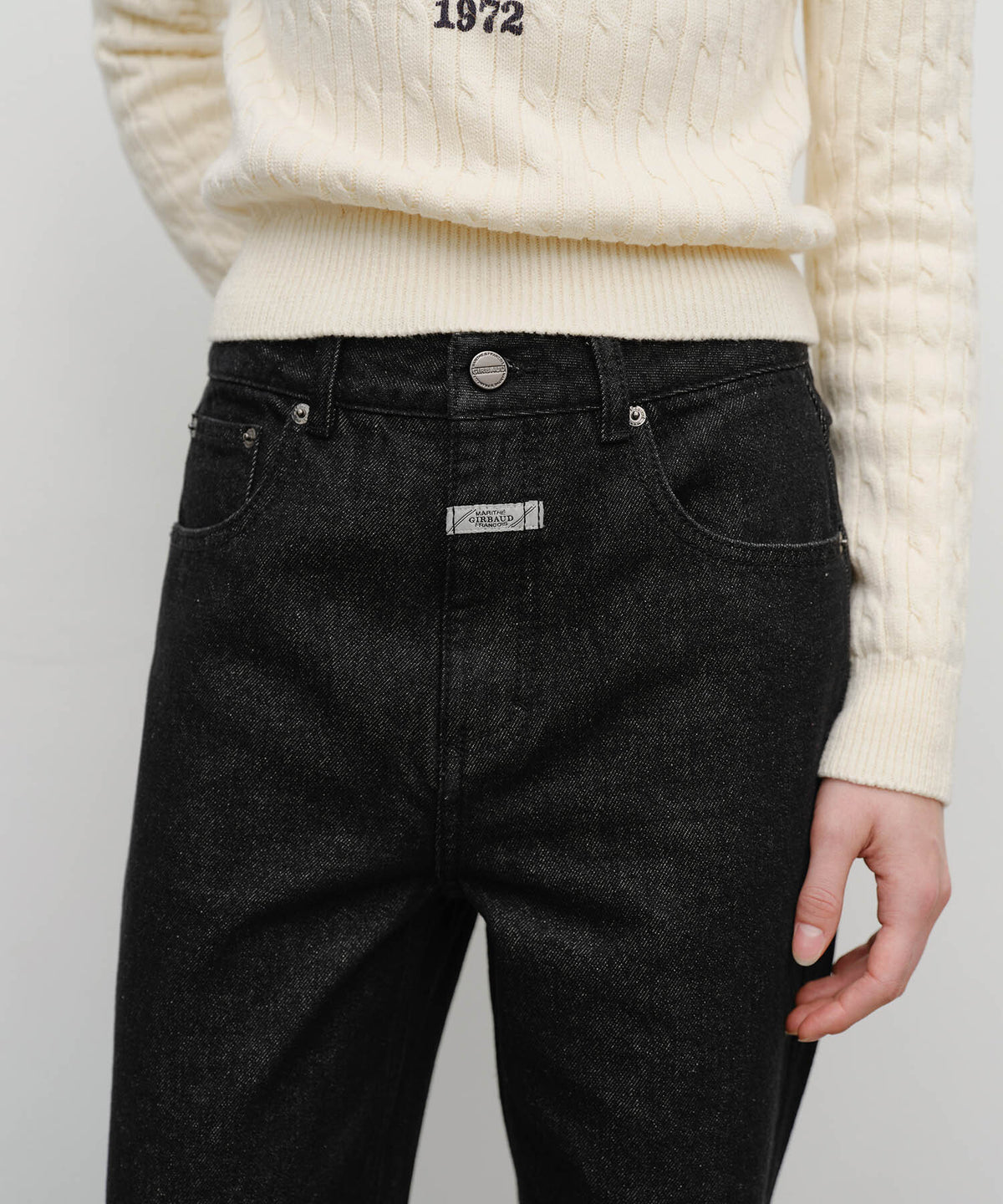 Marithe & Francois Girbaud - Straight Fit Raw Denim Pants (Black) product image 2 | TRAB K-Fashion Australia