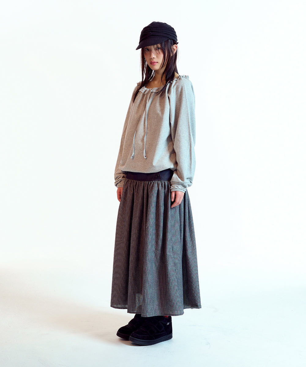 Coyseio - Double Button Stripe Skirt (Black) product image 12 | TRAB K-Fashion Australia
