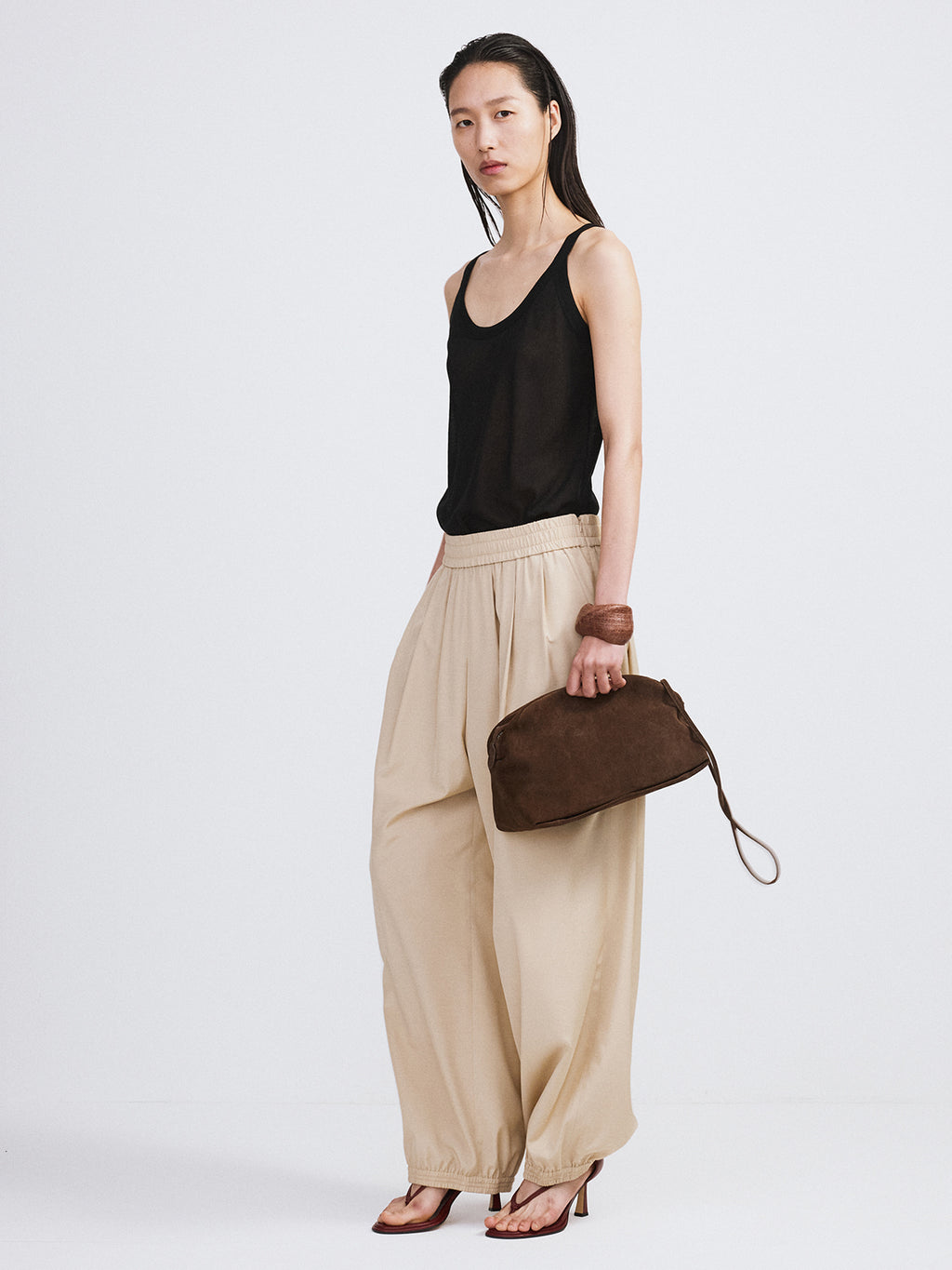 Recto - Sheer Jersey Tank Top (Black) product image 2 | TRAB K-Fashion Australia