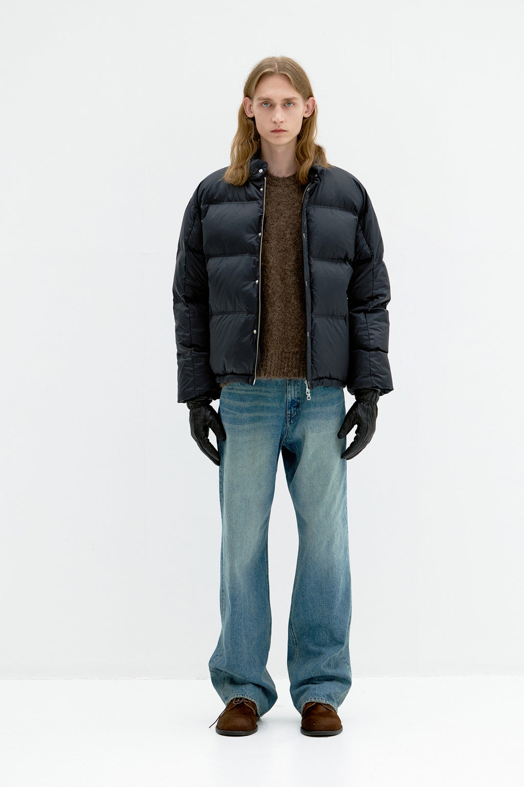 Coor - Double Stitch Snap Button Down Puffer (Black) product image 2 | TRAB K-Fashion Australia