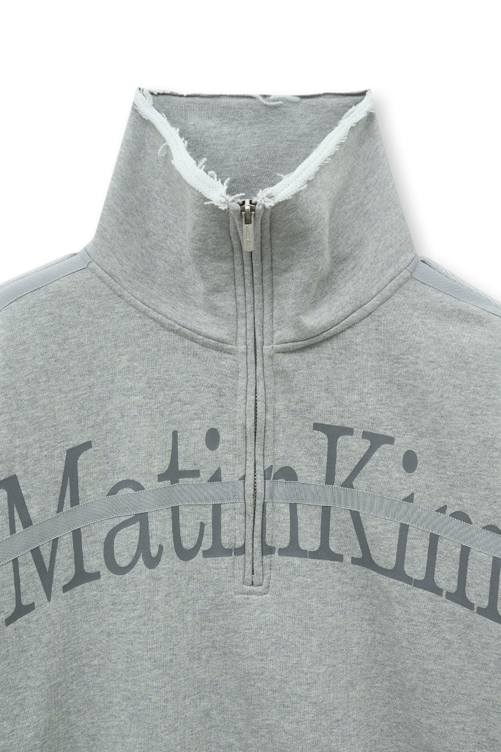 Matin Kim - Cut Out Half Zip Sweatshirt (Grey) product image 4 | TRAB K-Fashion Australia