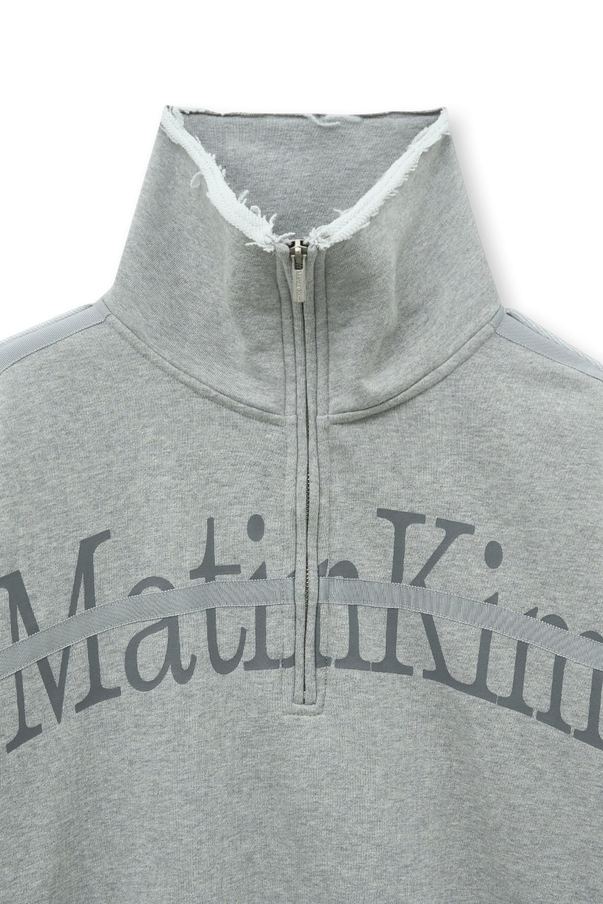 Matin Kim - Cut Out Half Zip Sweatshirt (Grey) product image 4 | TRAB K-Fashion Australia