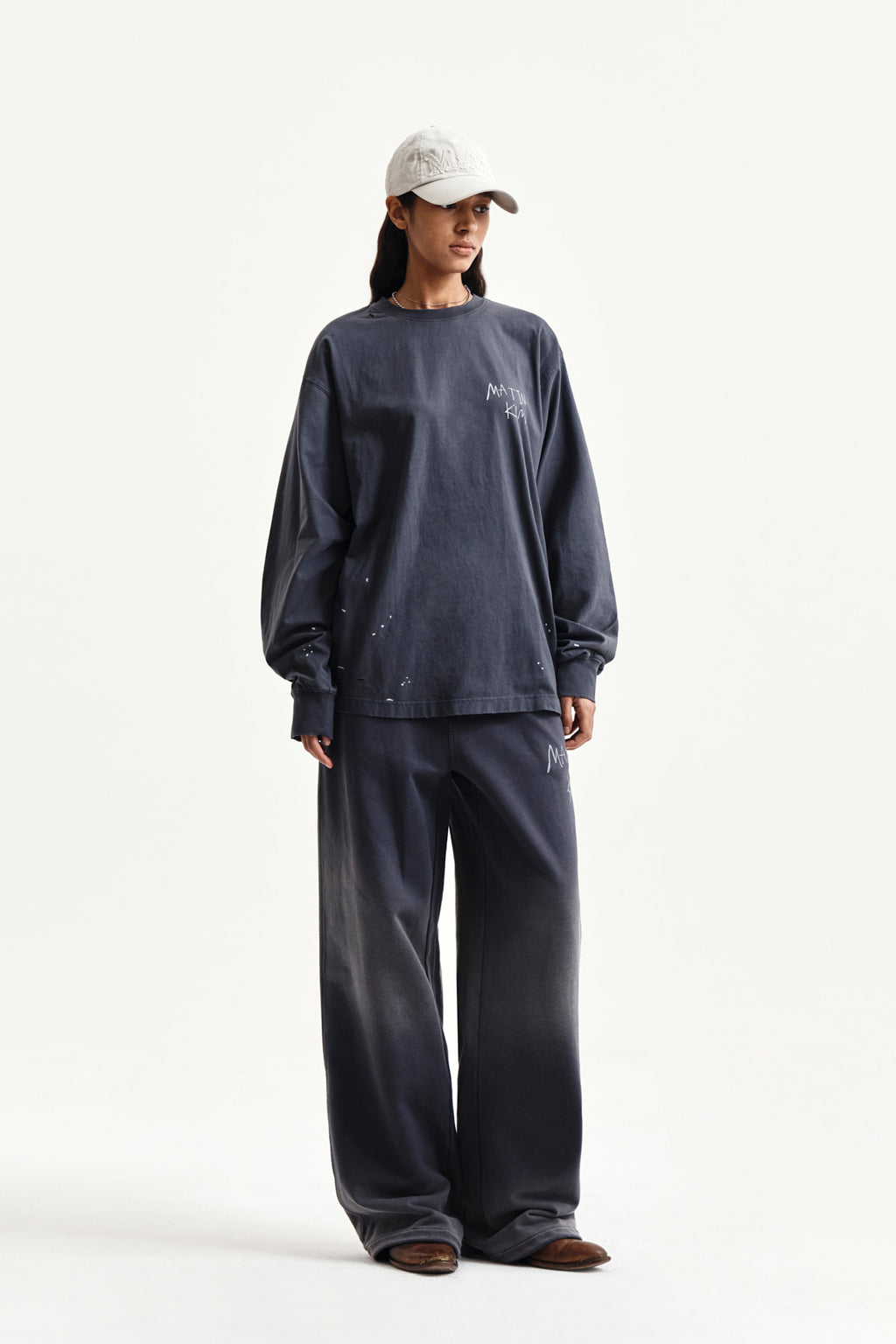 Matin Kim - Vintage Washed Logo Top (Charcoal) product image 9 | TRAB K-Fashion Australia