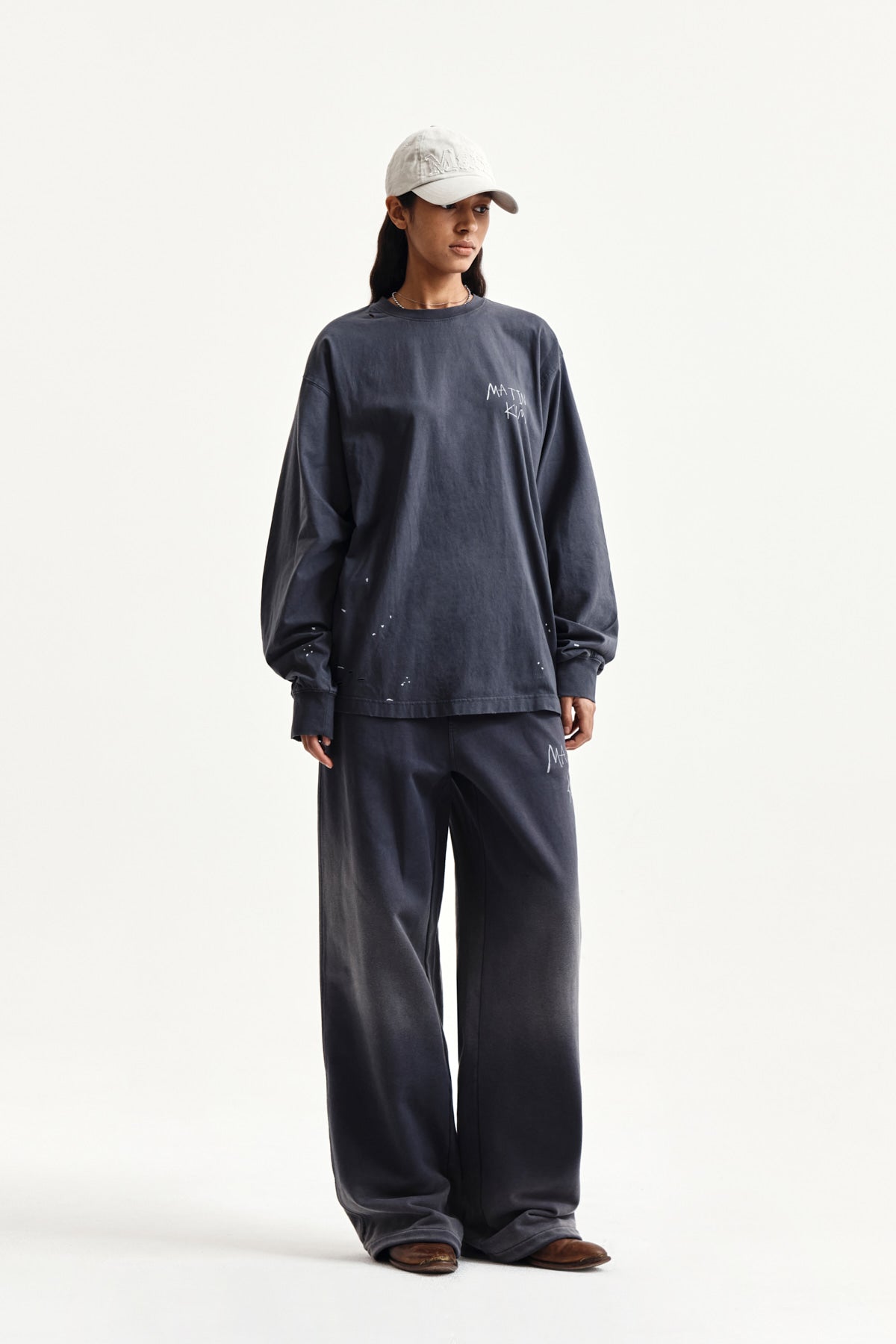 Matin Kim - Vintage Washed Logo Top (Charcoal) product image 9 | TRAB K-Fashion Australia
