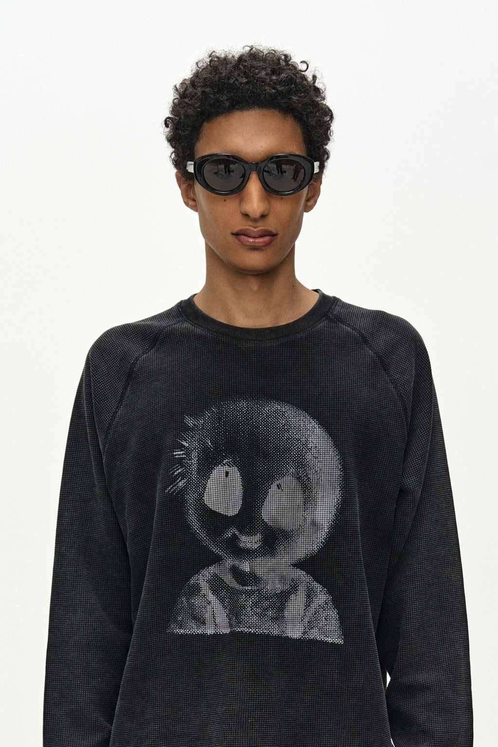 Andersson Bell - Unisex Alien Machinery Waffle Long Sleeve T-Shirt (washed Black) (Washed Black) product image 1 | TRAB K-Fashion Australia