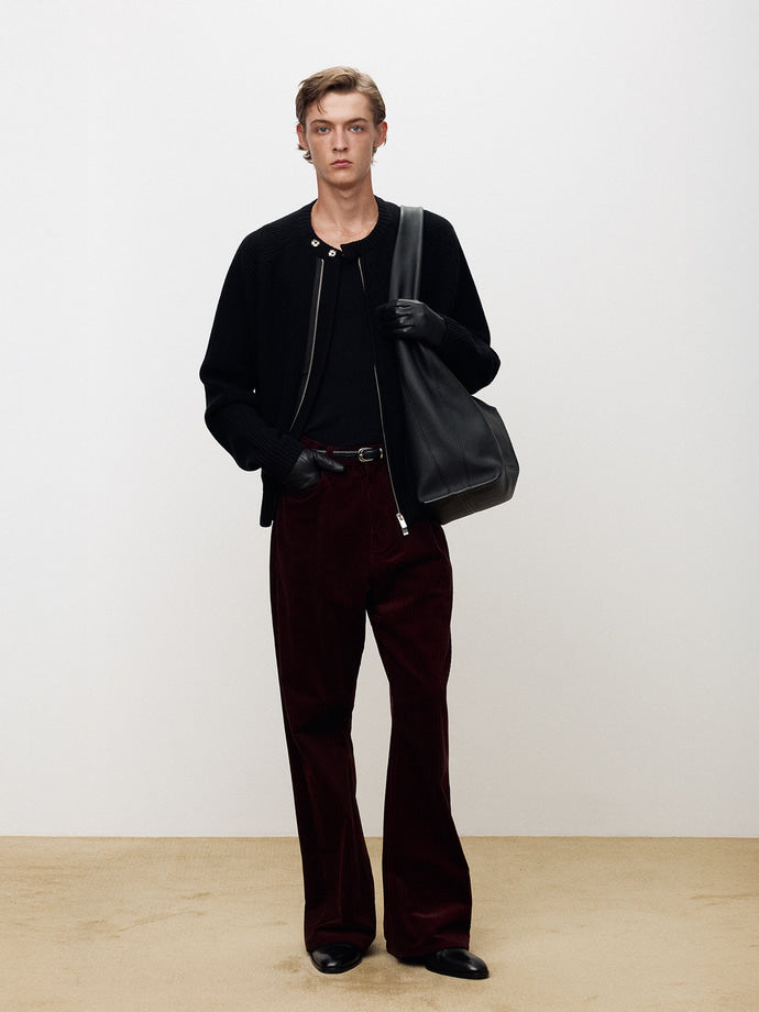 Tonywack - Merino Wool Knitted Zip-Up Jumper (Black) product image 4 | TRAB K-Fashion Australia