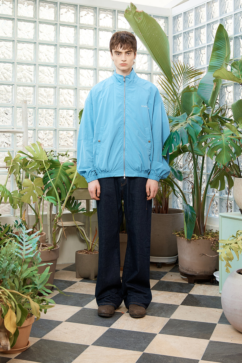Matin Kim - Oversize Nylon Light Jumper (Light Blue) product image 7 | TRAB K-Fashion Australia