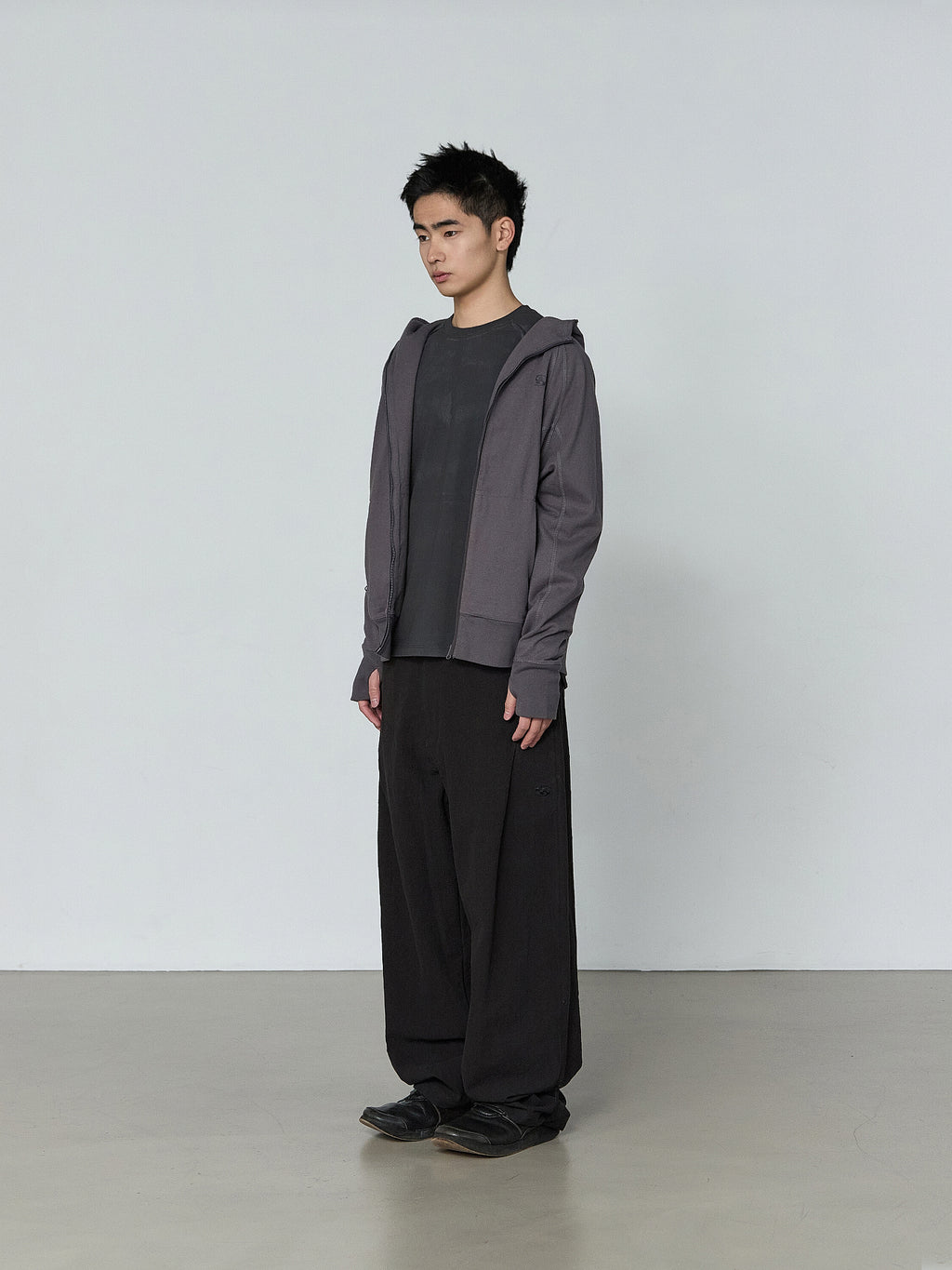 San San Gear - Sling Zip-Up Hoodie (Charcoal) product image 1 | TRAB K-Fashion Australia