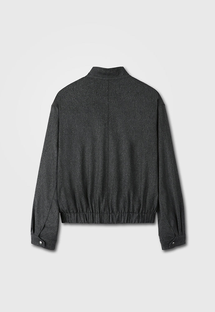 Tonywack - Wool And Cashmere High Collar Stud Blouson (Dark Grey) product image 9 | TRAB K-Fashion Australia