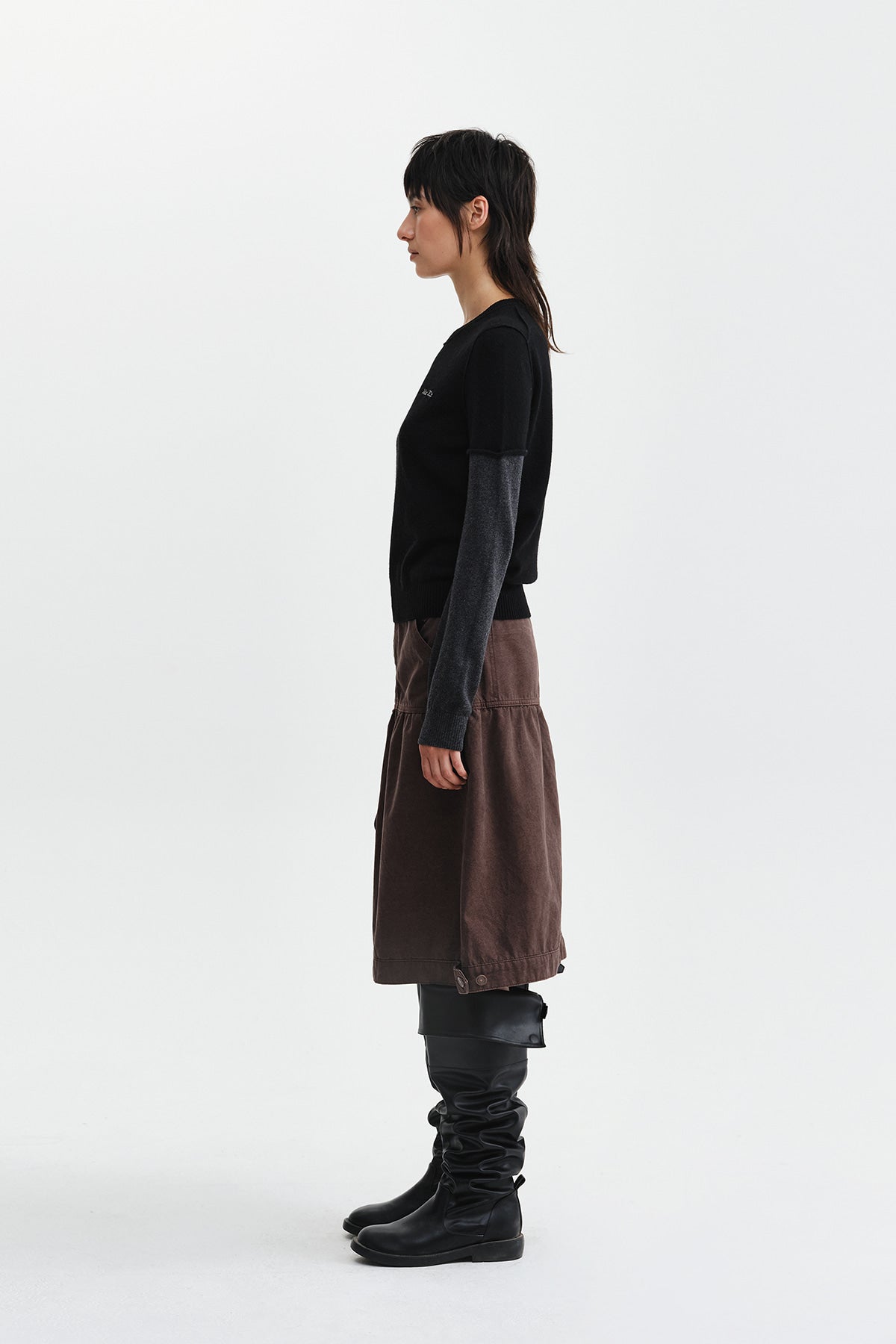 Matin Kim - Vintage Pocket Midi Skirt (Brown) product image 8 | TRAB K-Fashion Australia