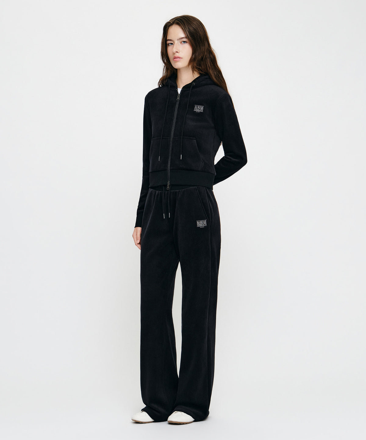 Marithe & Francois Girbaud - Slim Fit Velour Pants (Black) product image 3 | TRAB K-Fashion Australia