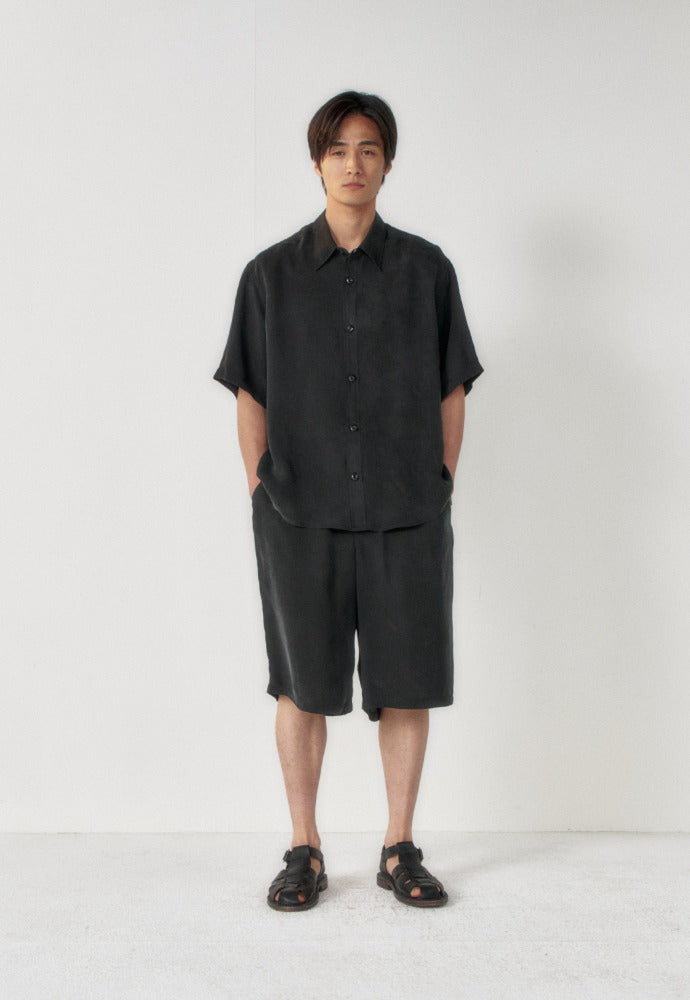 Art if acts - Cupro Bermuda Shorts (Black) product image 1 | TRAB K-Fashion Australia