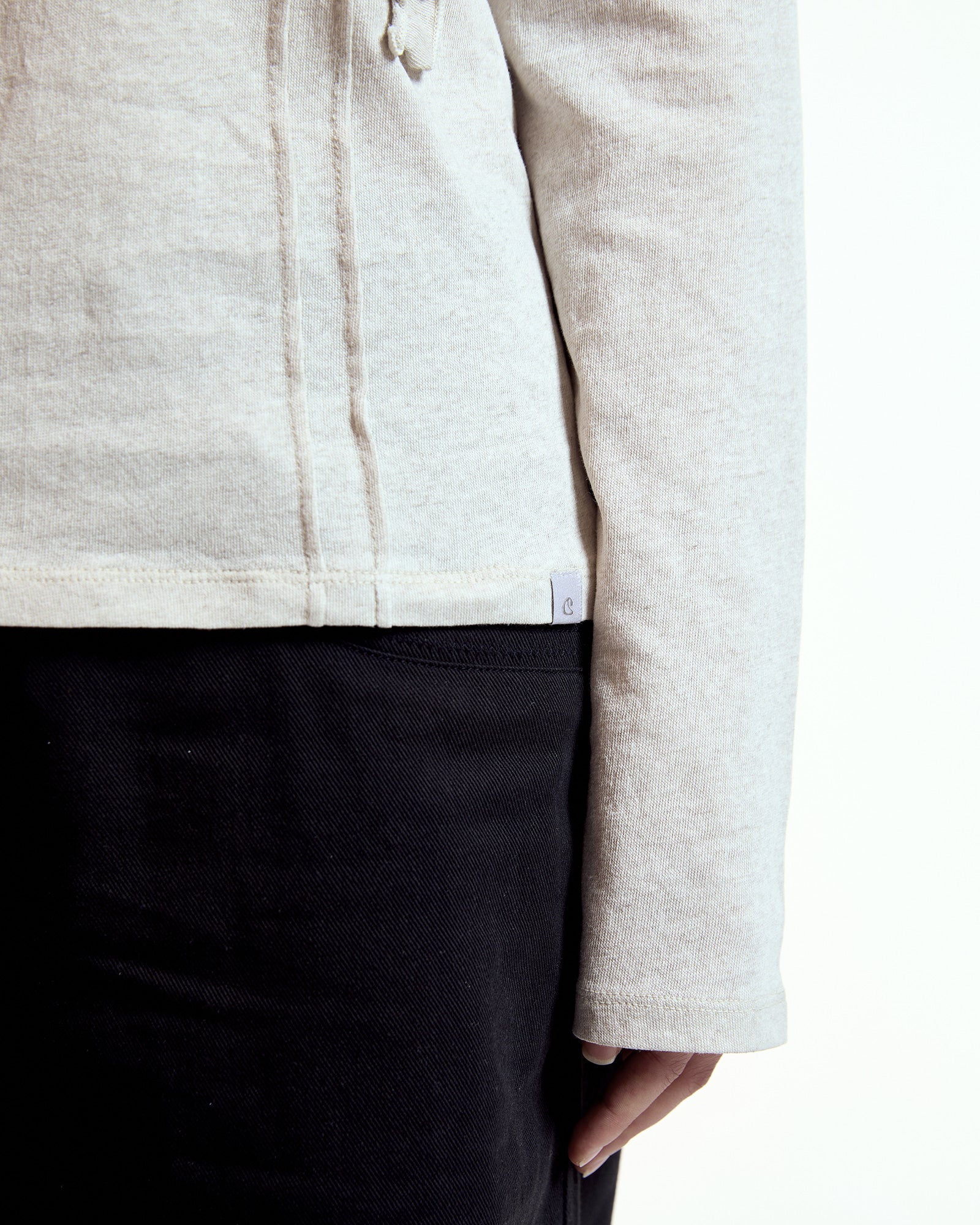 Coyseio - Double Ruffle Long Sleeve (Oatmeal) product image 3 | TRAB K-Fashion Australia