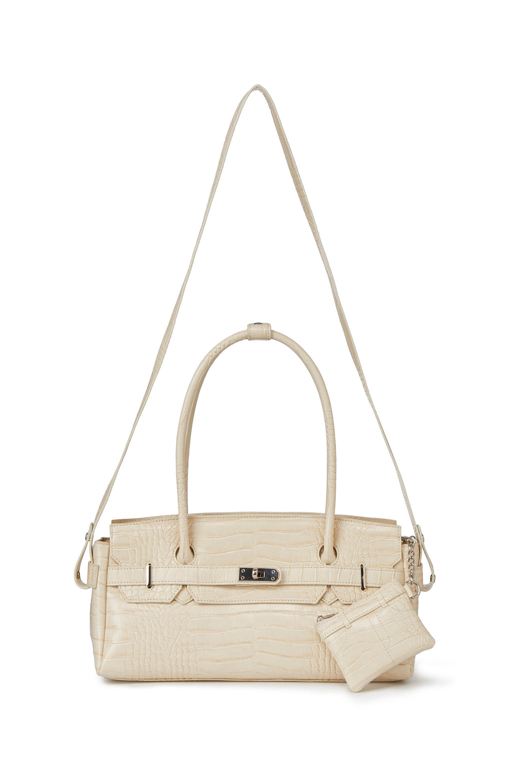 Deinet - Crocodile Pattern Two-Way Bag (Cream) product image 5 | TRAB K-Fashion Australia