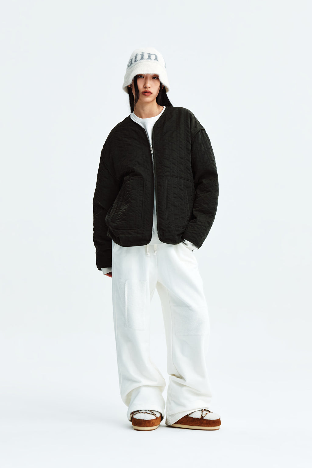 Matin Kim - Warm Up Quilting Jumper (Khaki) product image 9 | TRAB K-Fashion Australia