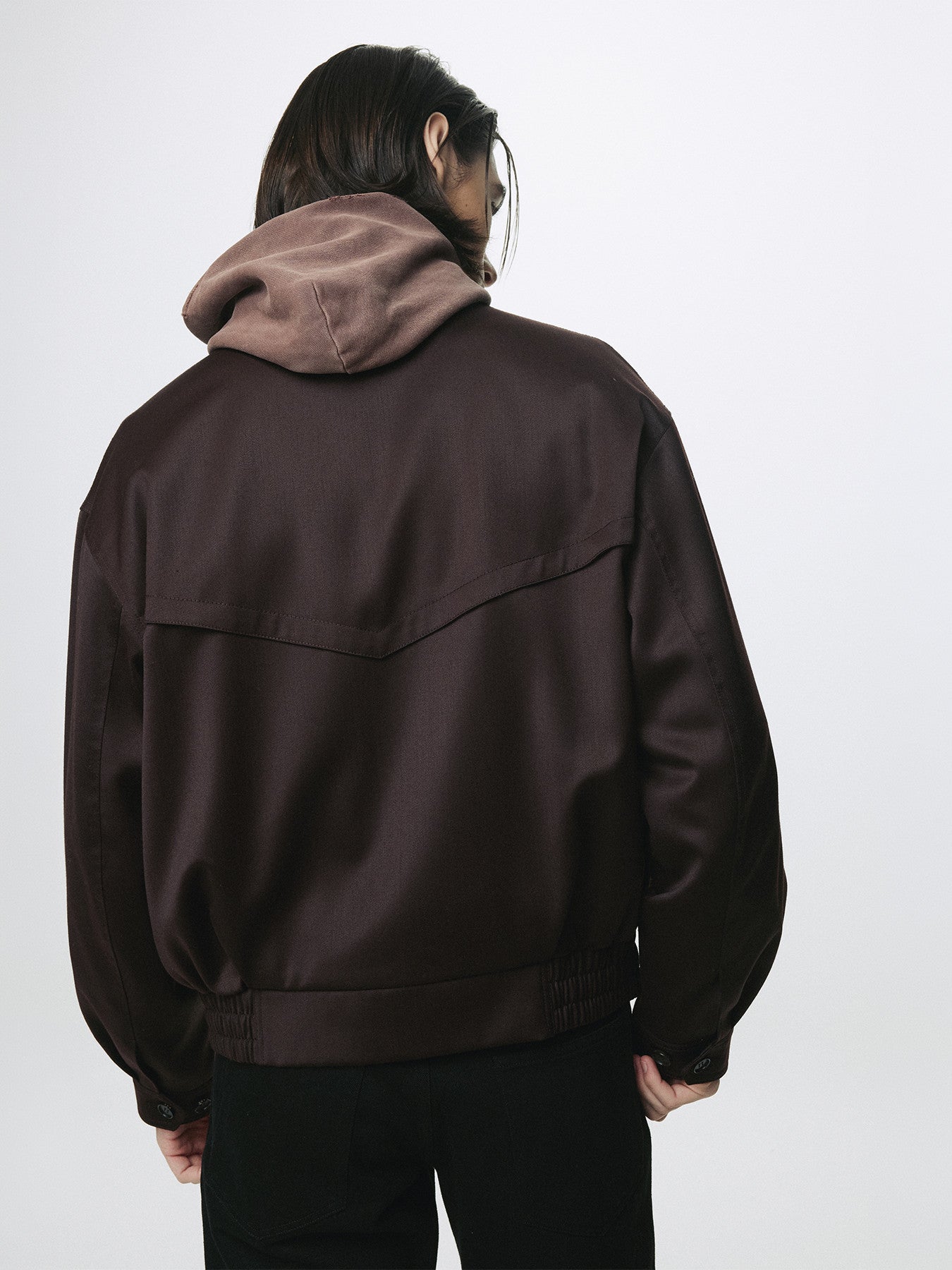 Tonywack - Wool Viscose Oversized Bomber Jacket (Dark Burgundy) product image 9 | TRAB K-Fashion Australia