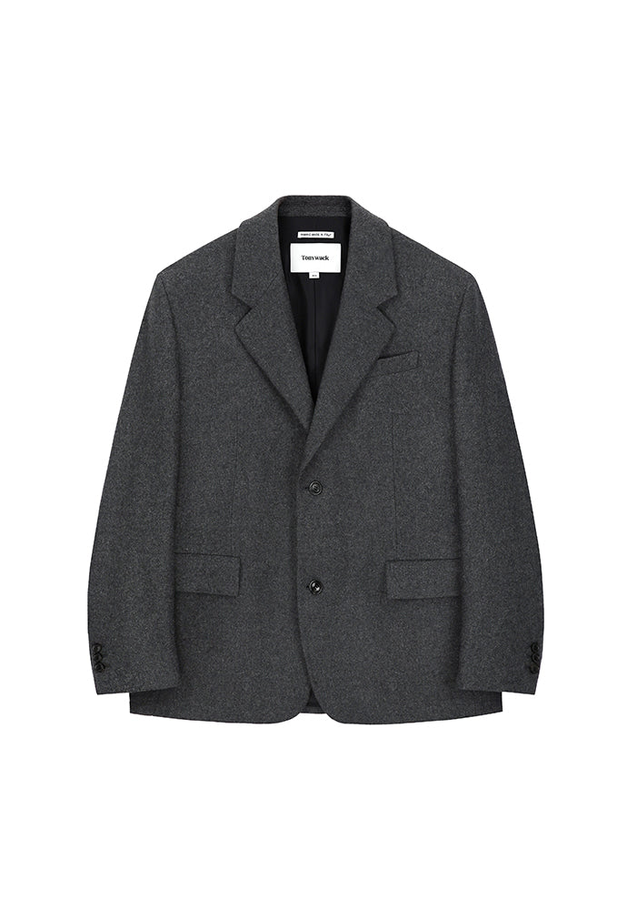 Tonywack - Italian Wool Flannel Twill Blazer (Italian Fabric) (Grey) product image 5 | TRAB K-Fashion Australia