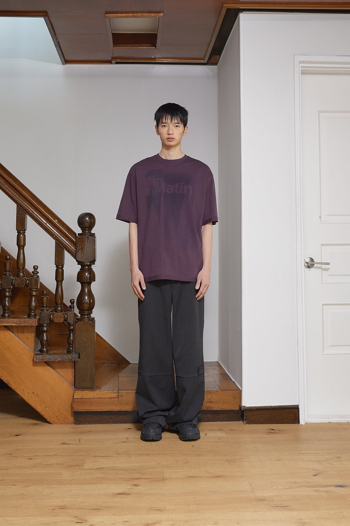 Matin Kim - Unbalance Printing Top (Purple) product image 6 | TRAB K-Fashion Australia
