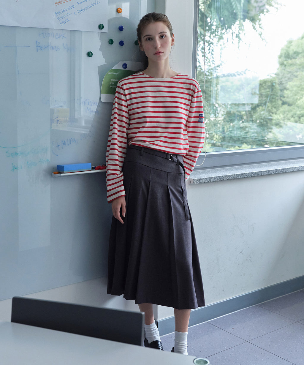 Marithe & Francois Girbaud - Marithe X Saint James Minquiers 18 Long Sleeve (Cream) product image 1 | TRAB K-Fashion Australia