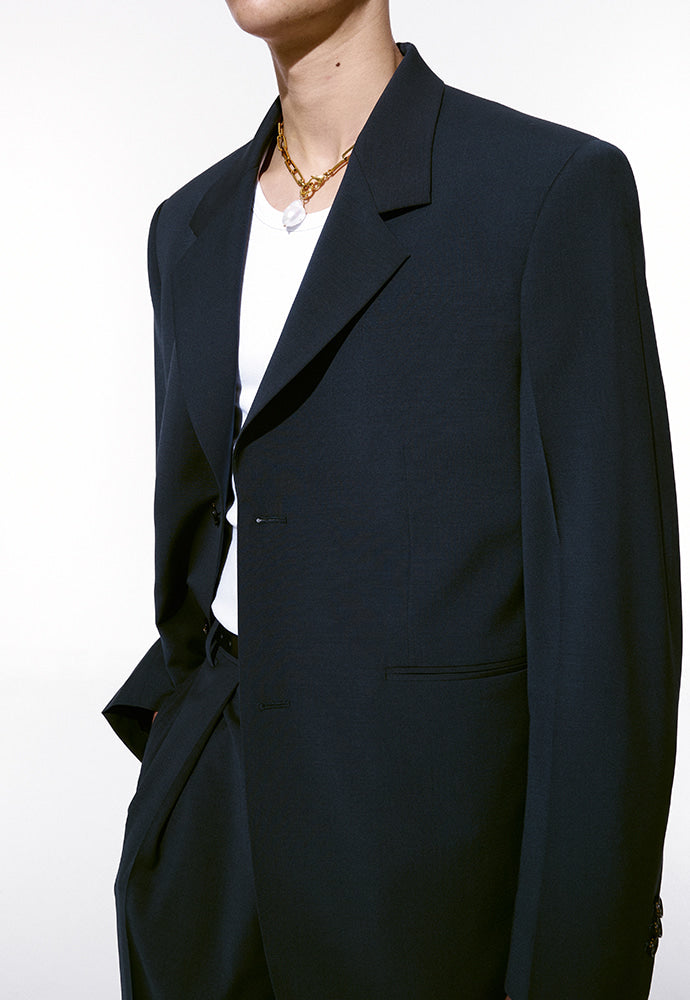 Tonywack - Tropical Wool Relaxed Tailored Jacket (Summer Exclusive) (Sea Serpent) product image 7 | TRAB K-Fashion Australia