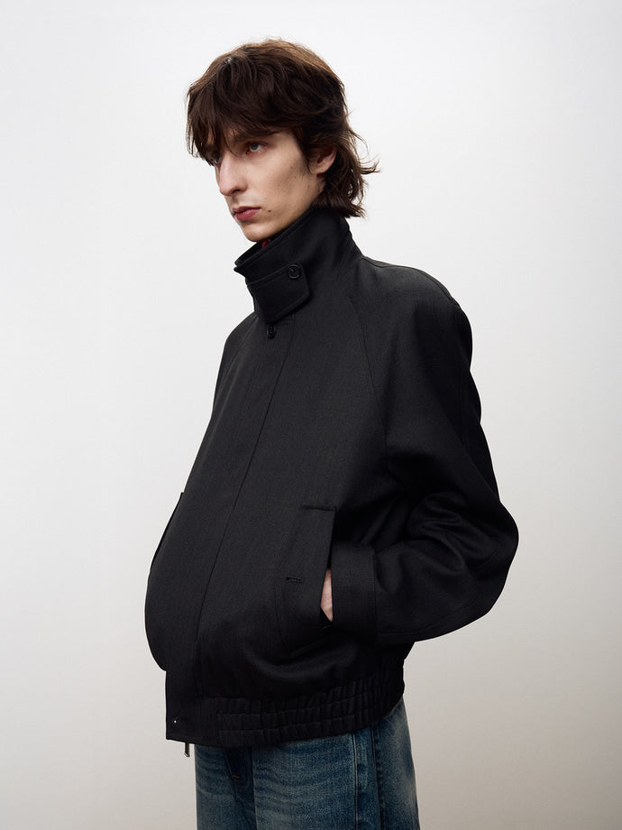 Tonywack - Textured Wool Oversized Blouson (Dark Grey) product image 7 | TRAB K-Fashion Australia
