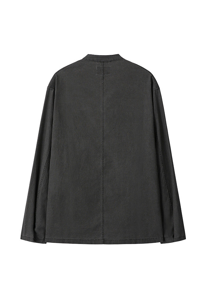 Art if acts - Linen Oriental Band Collar Jacket (Black) product image 7 | TRAB K-Fashion Australia