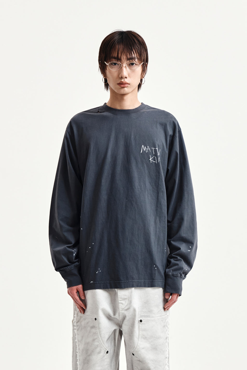 Matin Kim - Vintage Washed Logo Top (Charcoal) product image 10 | TRAB K-Fashion Australia
