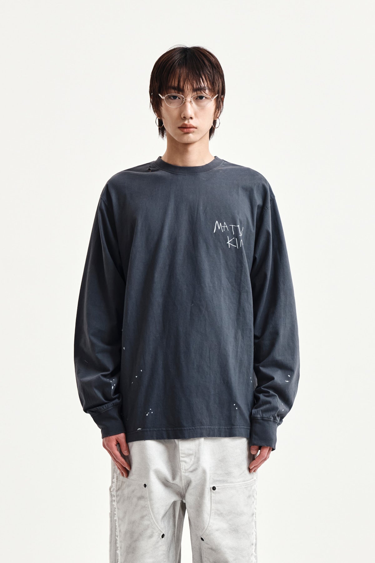 Matin Kim - Vintage Washed Logo Top (Charcoal) product image 10 | TRAB K-Fashion Australia