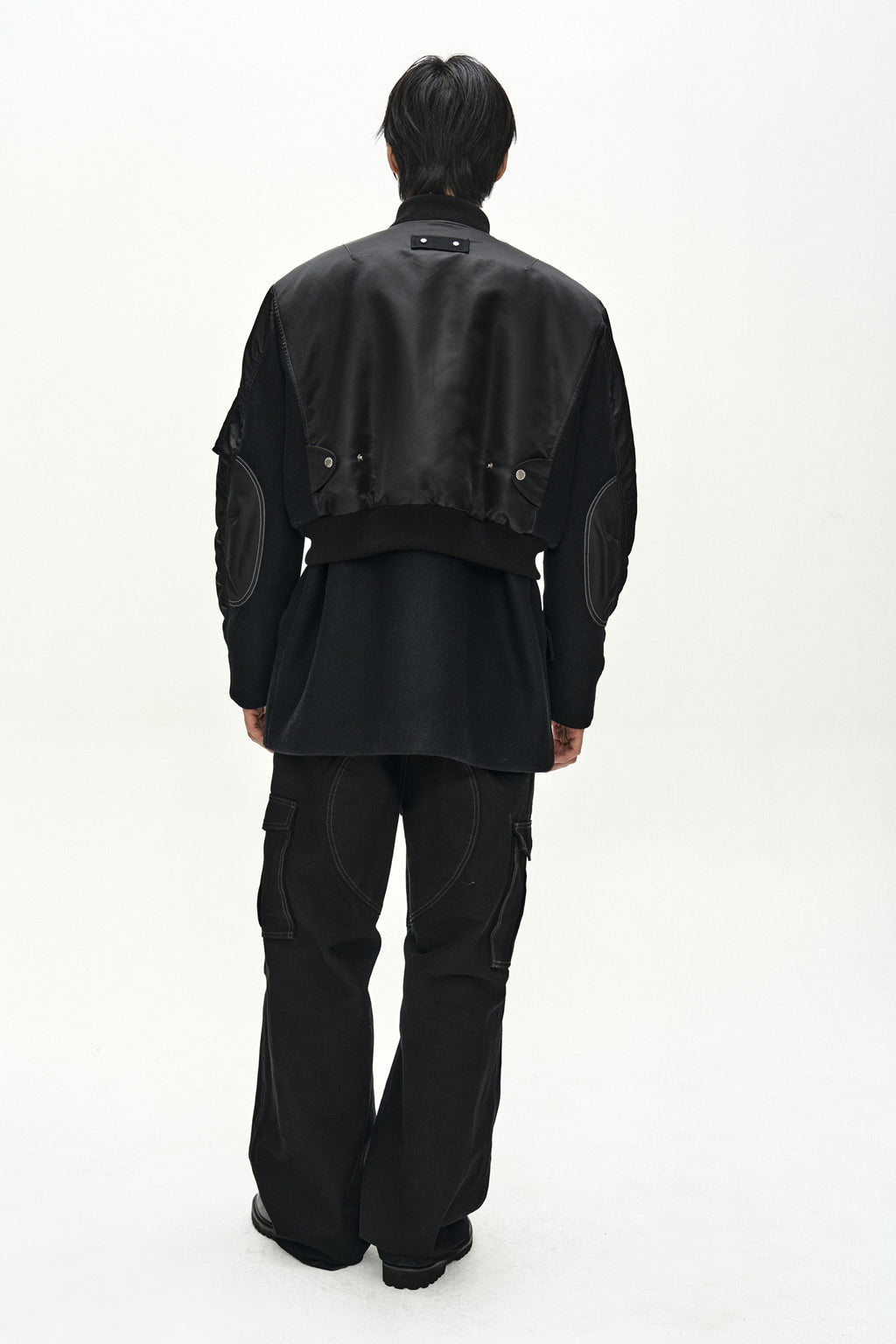 Andersson Bell - Unisex Deconstructed Layered Bomber Coat (Black) product image 5 | TRAB K-Fashion Australia