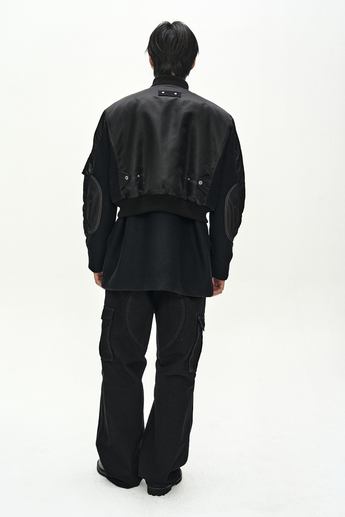 Andersson Bell - Unisex Deconstructed Layered Bomber Coat (Black) product image 5 | TRAB K-Fashion Australia