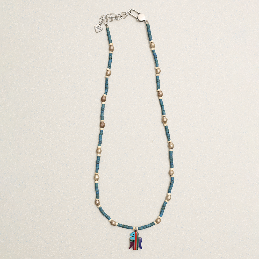 Towtow Archive - Eagle Charm Beads Necklace (Blue) product image 1 | TRAB K-Fashion Australia