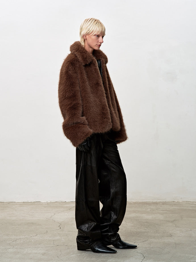 Tonywack - Faux Fur Relaxed Blouson (Mocha) product image 8 | TRAB K-Fashion Australia