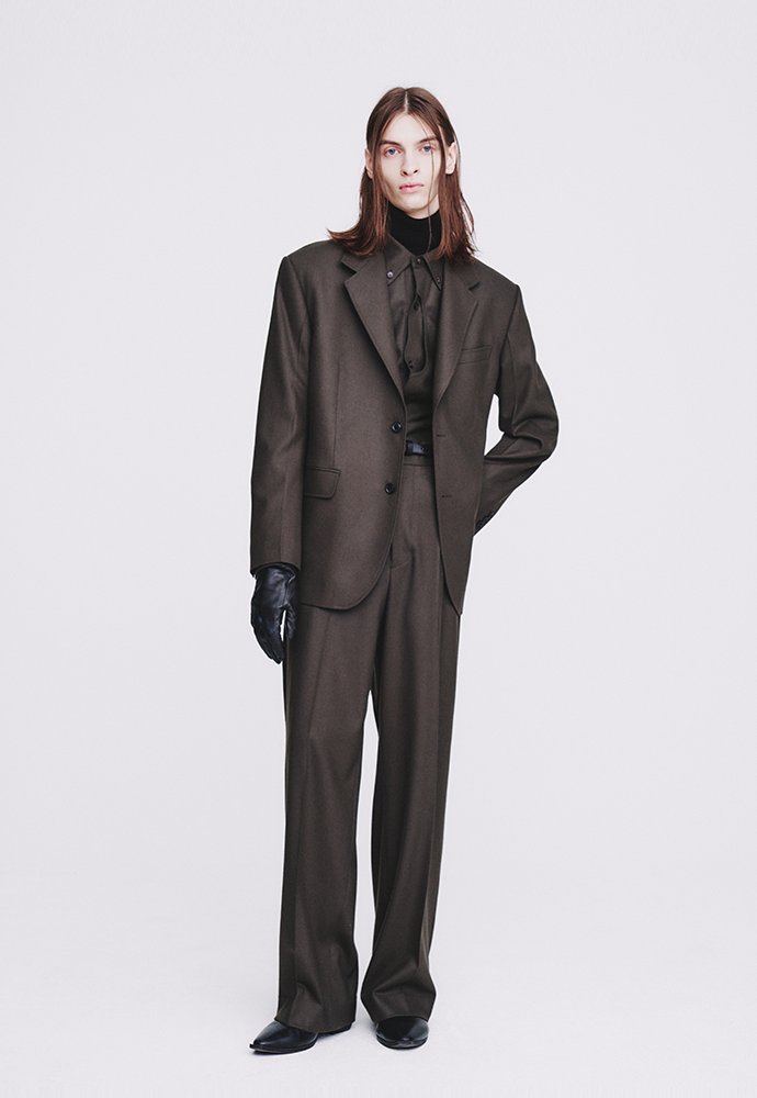 Tonywack - Wool And Cashmere Wide-Leg Trousers (Taupe Brown) product image 4 | TRAB K-Fashion Australia