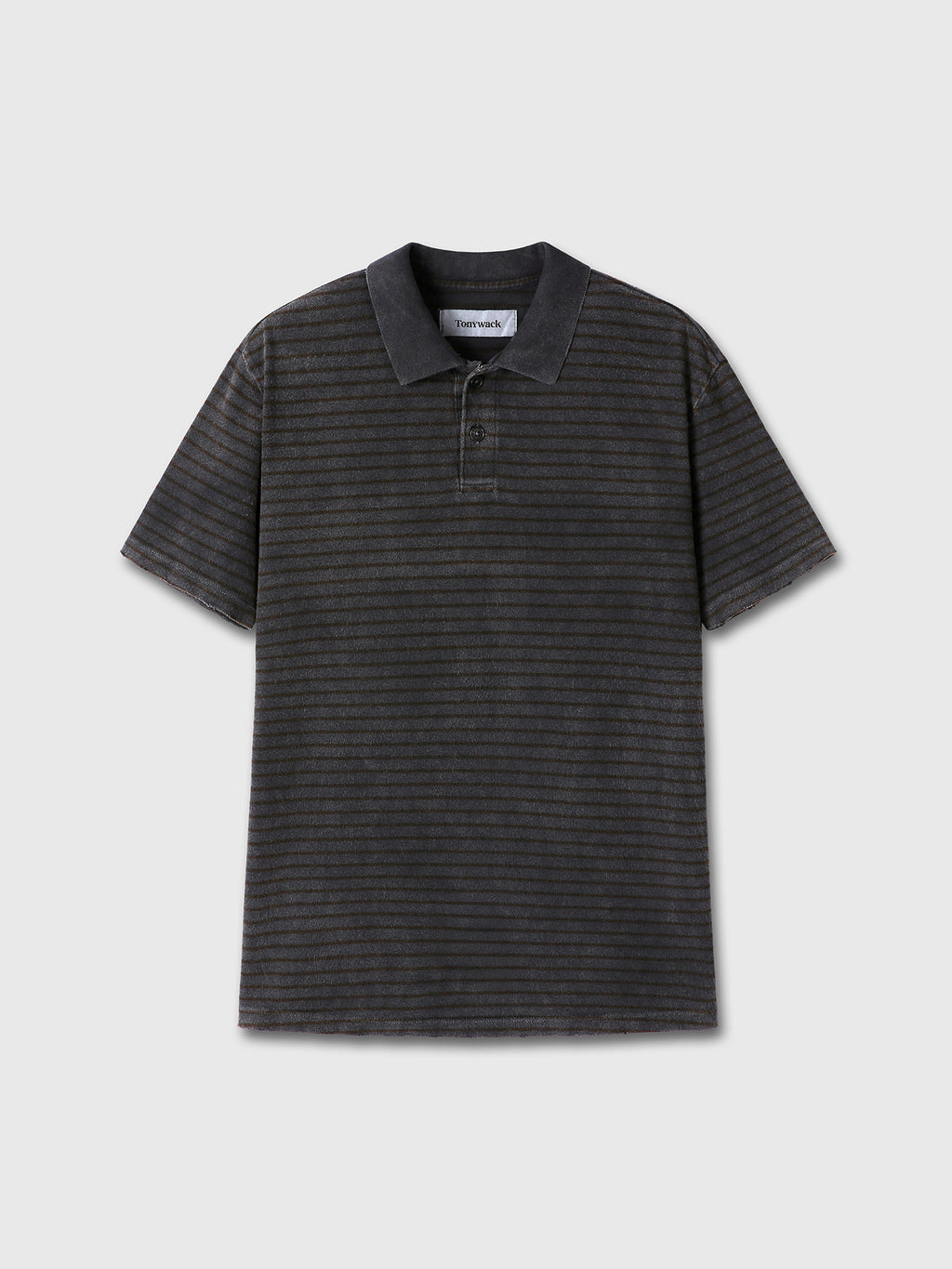 Tonywack - Garment Dyed Stripe Piqué Polo (Faded Black) product image 9 | TRAB K-Fashion Australia