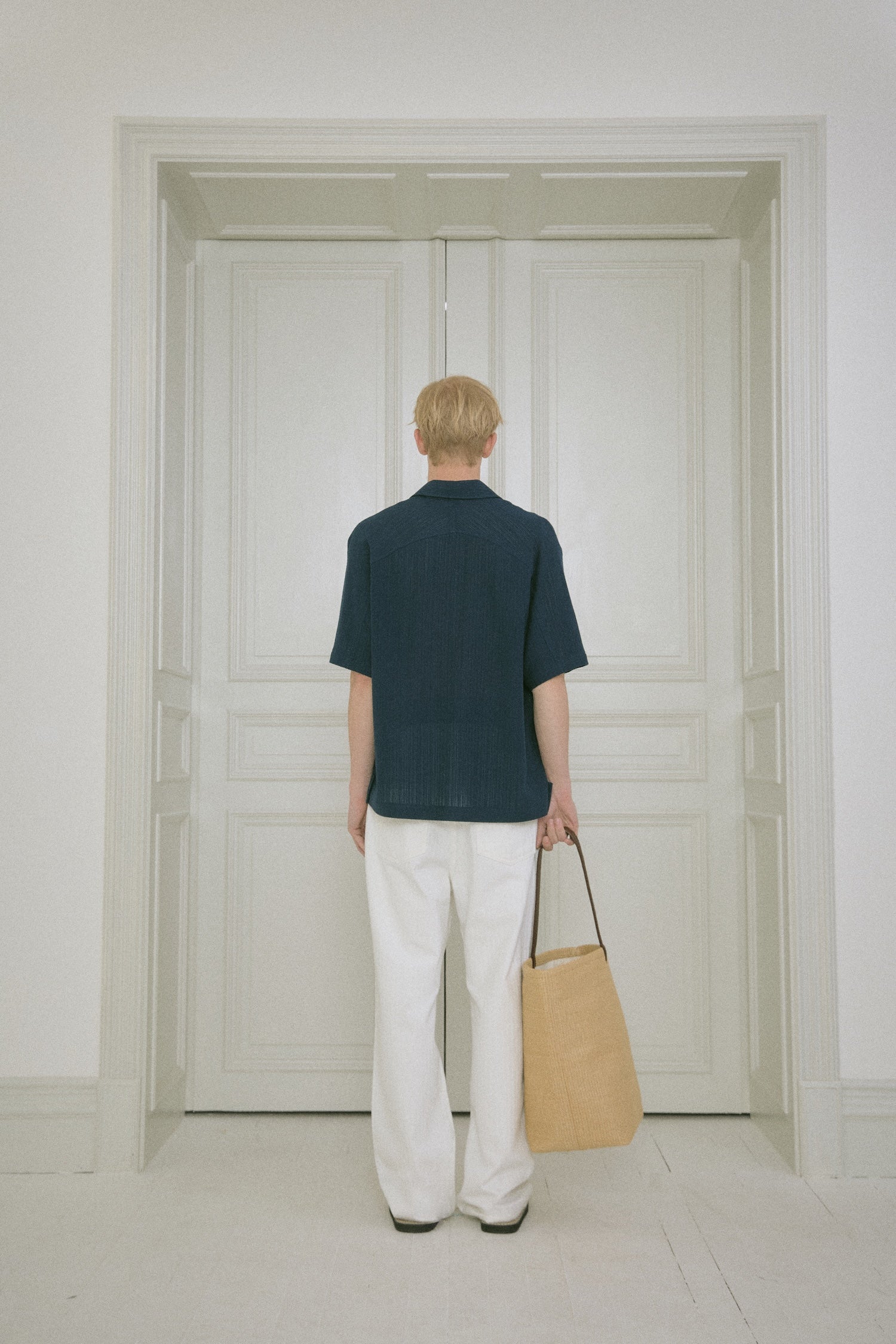 STU - Back Raglan Embo Stripe Shirt (Navy) product image 4 | TRAB K-Fashion Australia