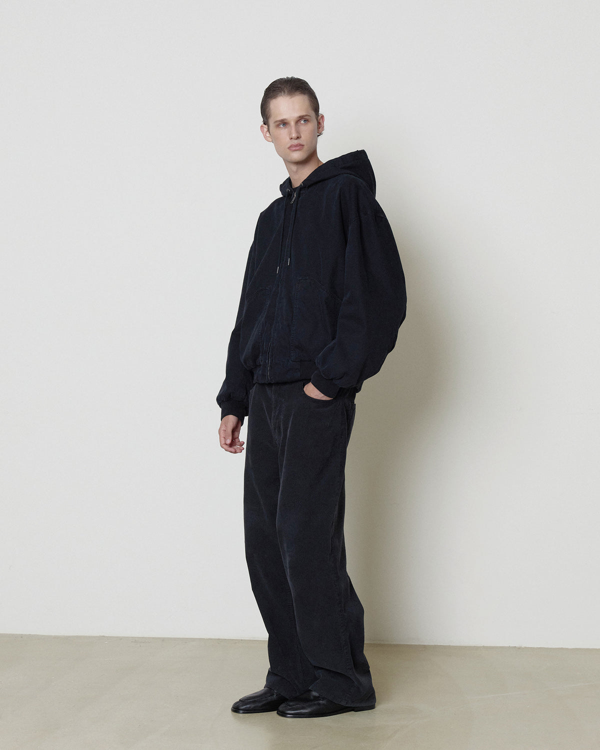 Brownyard - Garment Dyed Corduroy Pants (Black) product image 1 | TRAB K-Fashion Australia