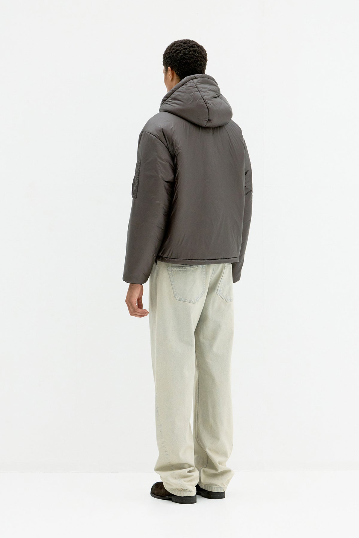 Coor - Light Weight Shell Padded Hoodie Jumper (Dark Brown) product image 4 | TRAB K-Fashion Australia