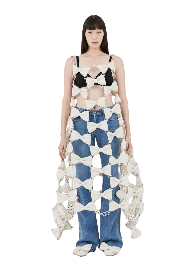 Kimhe Kim - Monroe Ribbon Chain Long Dress (White) product image 1 | TRAB K-Fashion Australia