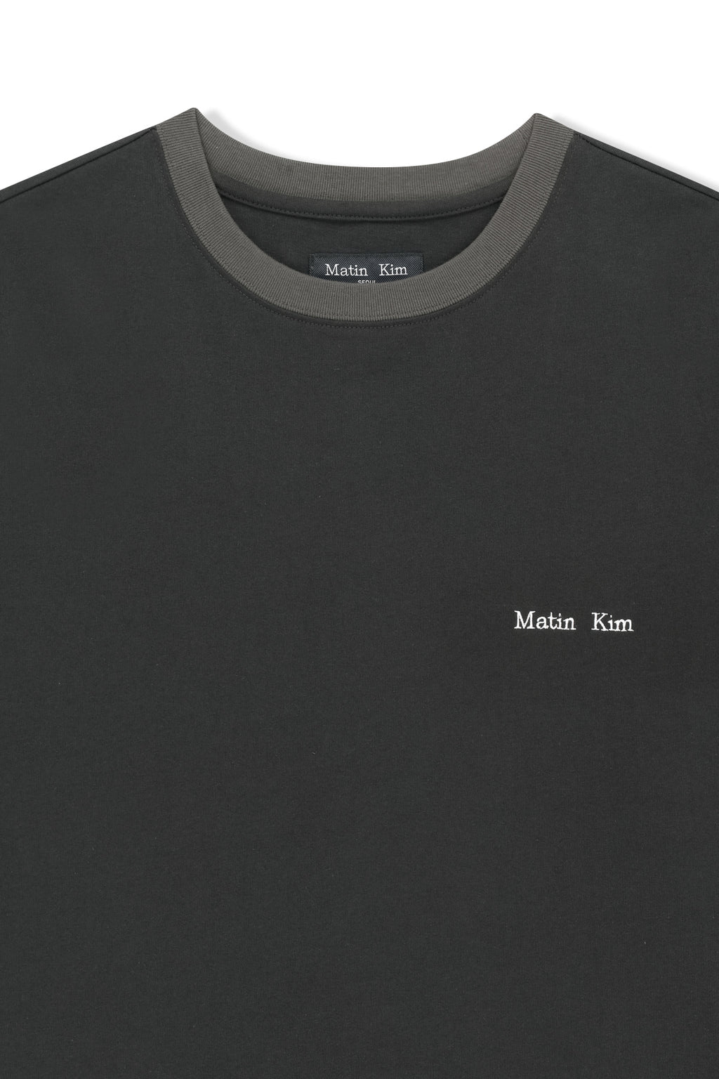 Matin Kim - Tonal Rib Back Logo Top (Black) product image 4 | TRAB K-Fashion Australia