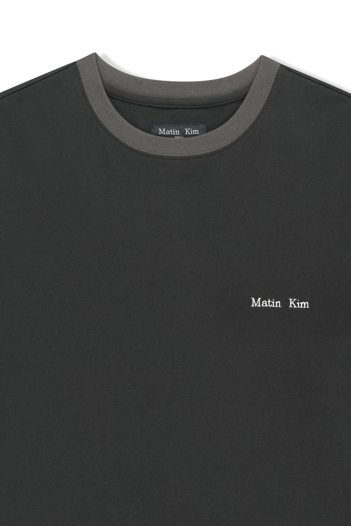 Matin Kim - Tonal Rib Back Logo Top (Black) product image 4 | TRAB K-Fashion Australia