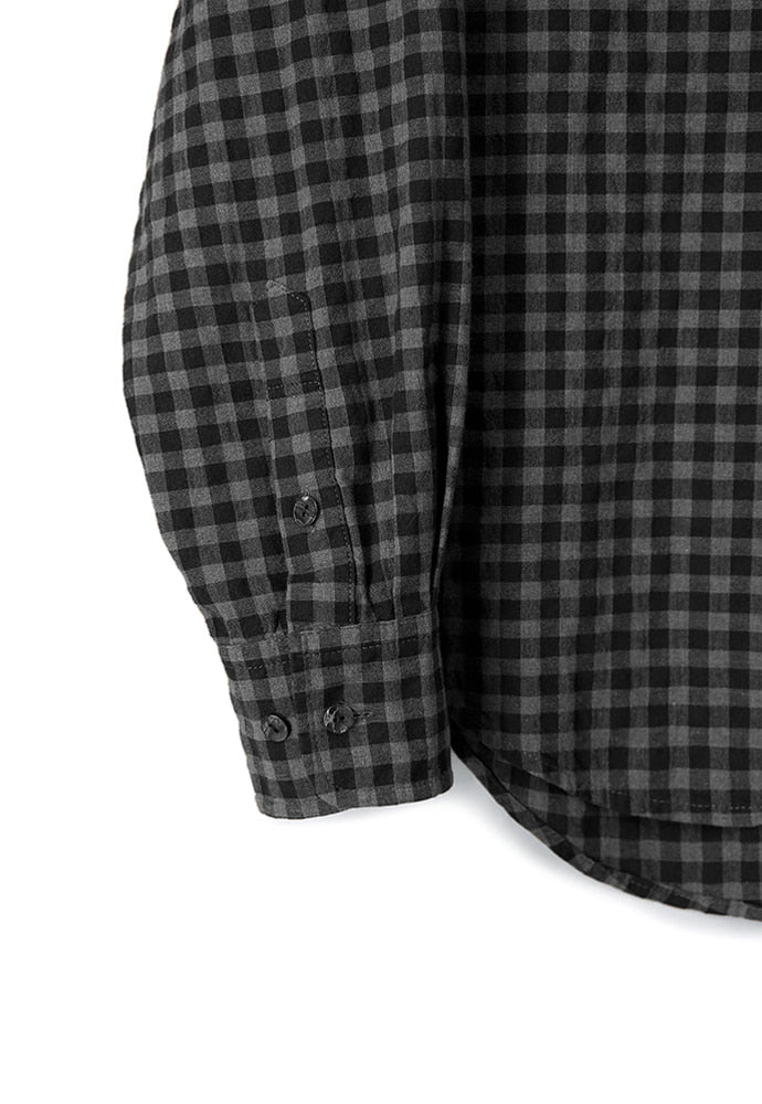Art if acts - Gingham Check Oxford Shirt (Grey/Black) product image 13 | TRAB K-Fashion Australia